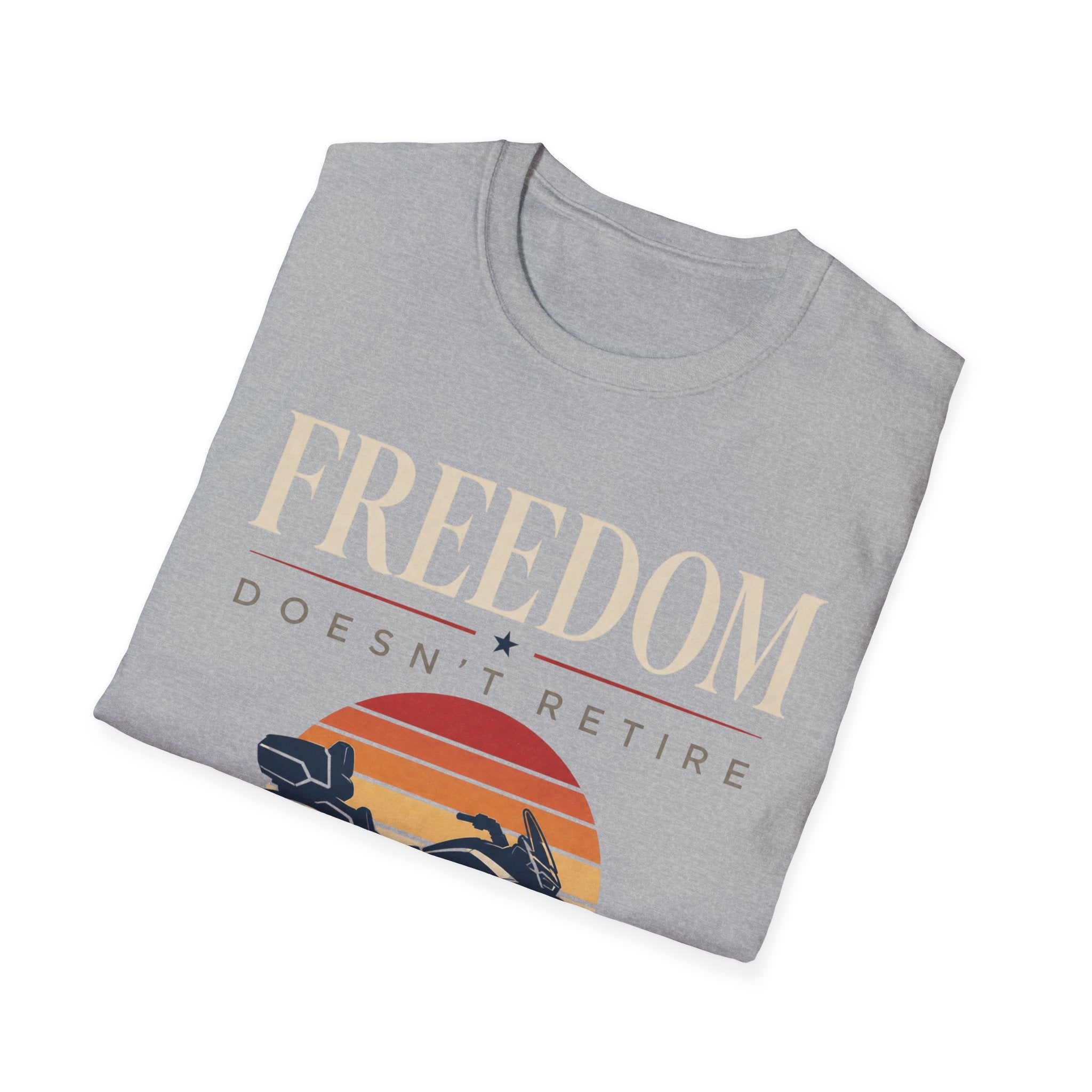 Freedom Doesn't Retire Sunset T-Shirt