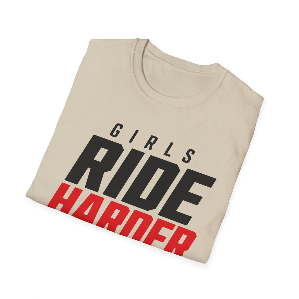 Girls Ride Harder Words T-Shirt