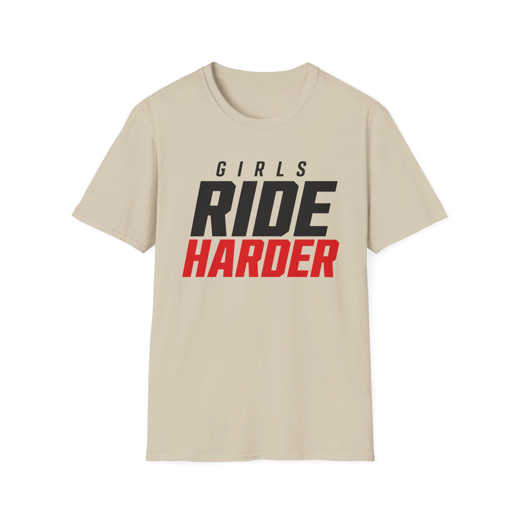 Girls Ride Harder Words T-Shirt