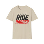 Girls Ride Harder Words T-Shirt