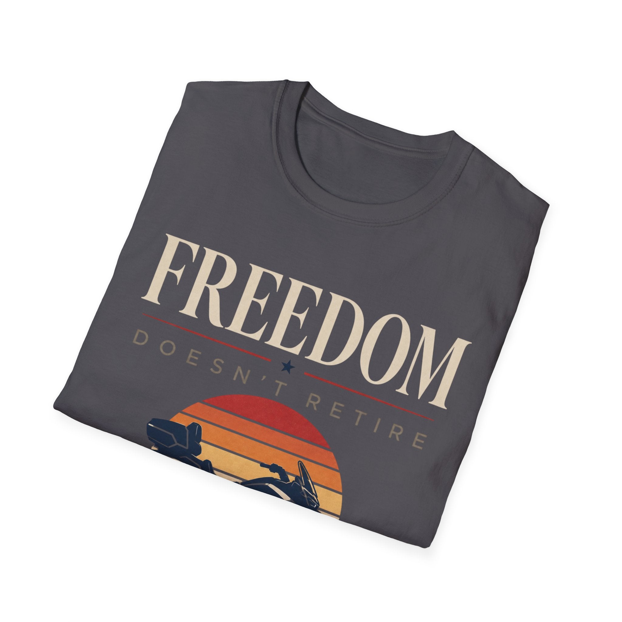 Freedom Doesn't Retire Sunset T-Shirt