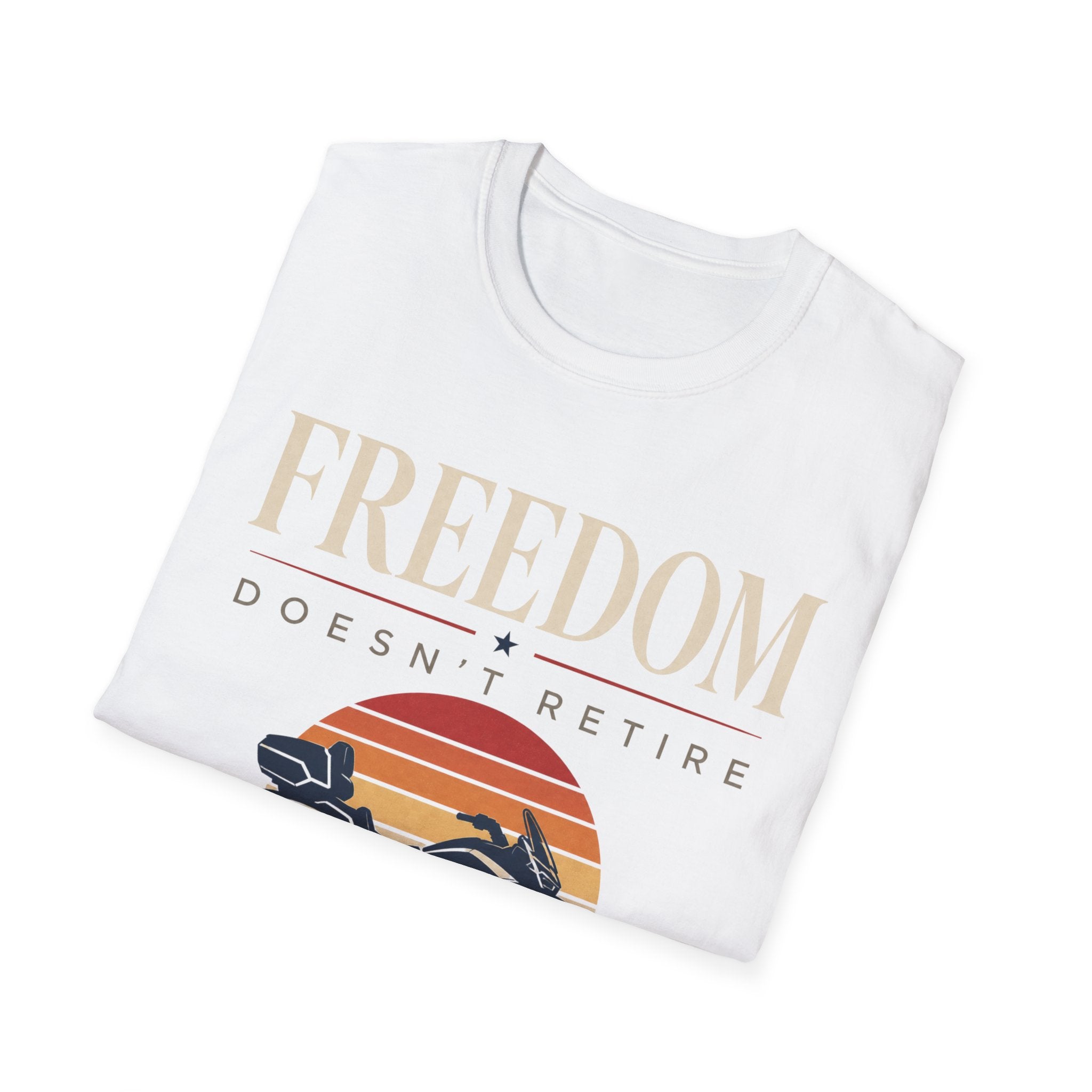 Freedom Doesn't Retire Sunset T-Shirt