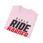 Girls Ride Harder Words T-Shirt