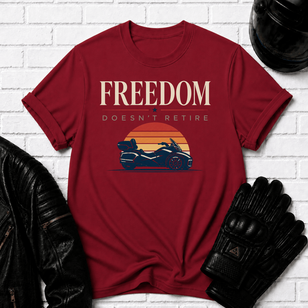 Freedom Doesn't Retire Sunset T-Shirt