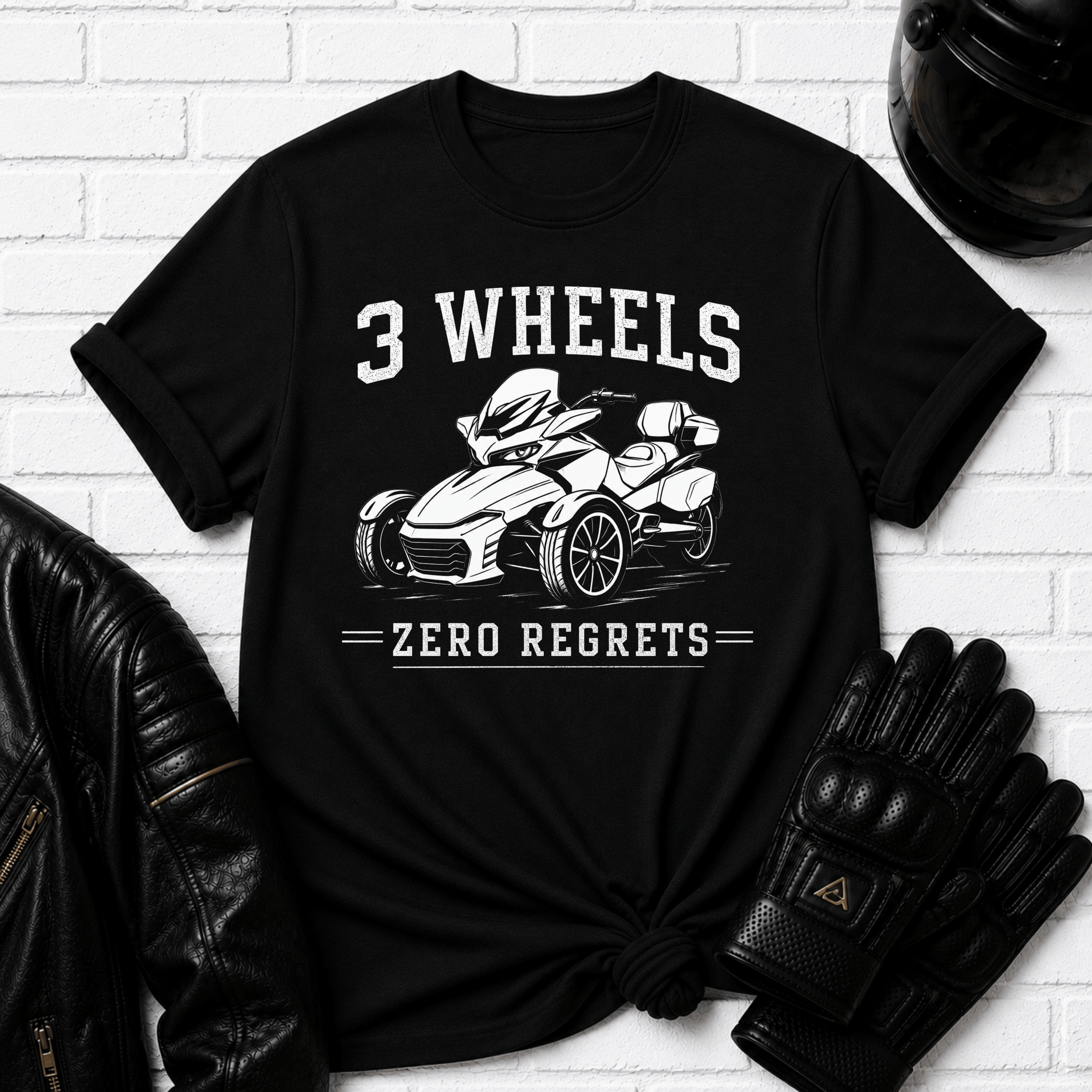 3 Wheels Zero Regrets T-Shirt