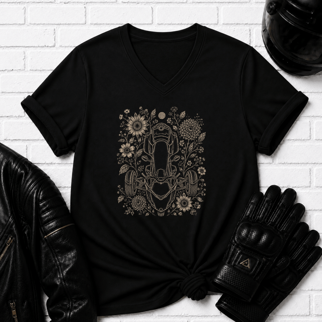 Flower Spyder V Neck T-Shirt