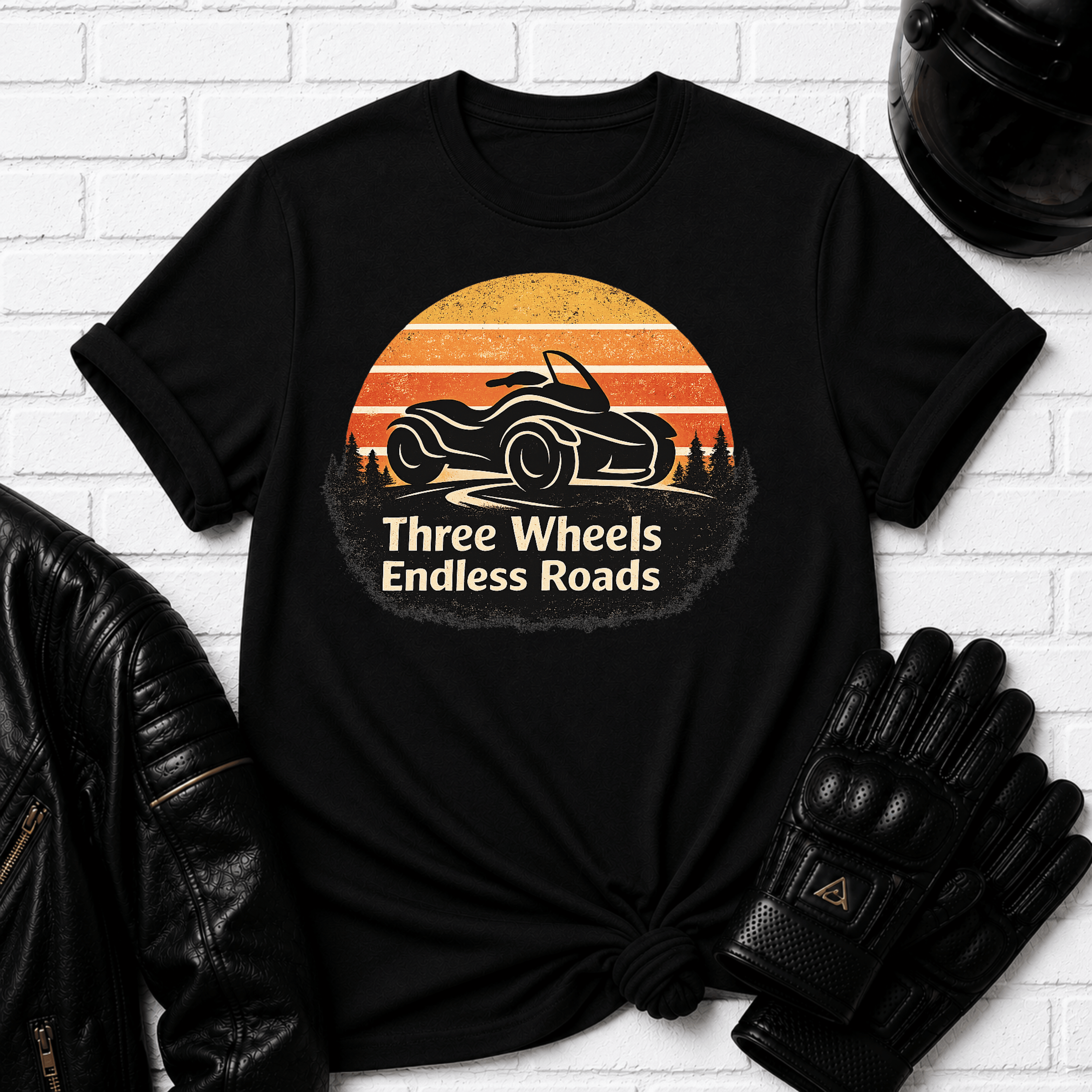 Three Wheels Endless Roads T-Shirt