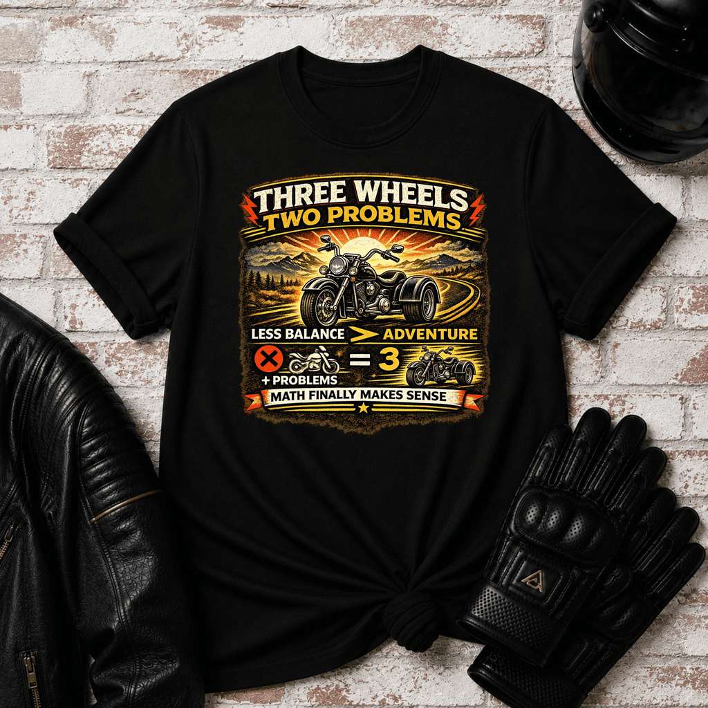 Three Wheels Two Problems TT T-Shirt