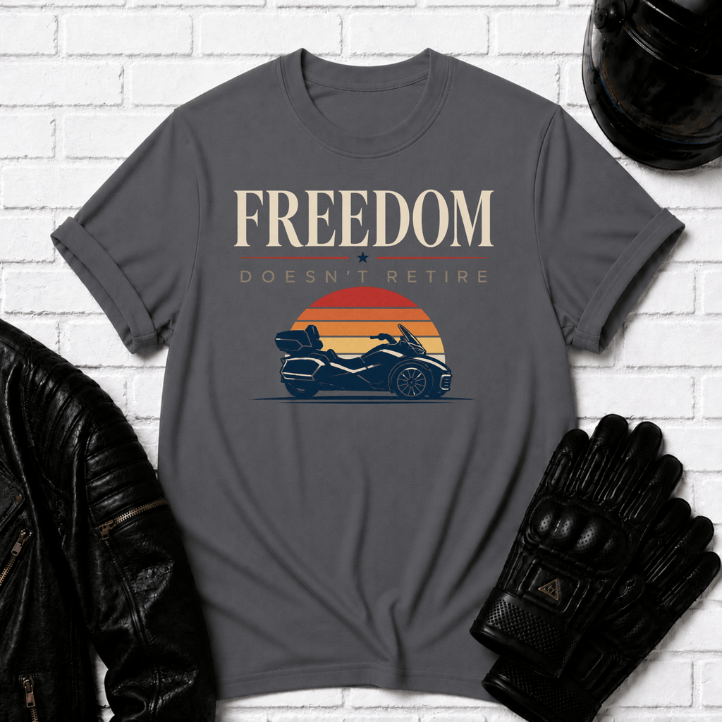 Freedom Doesn't Retire Sunset T-Shirt