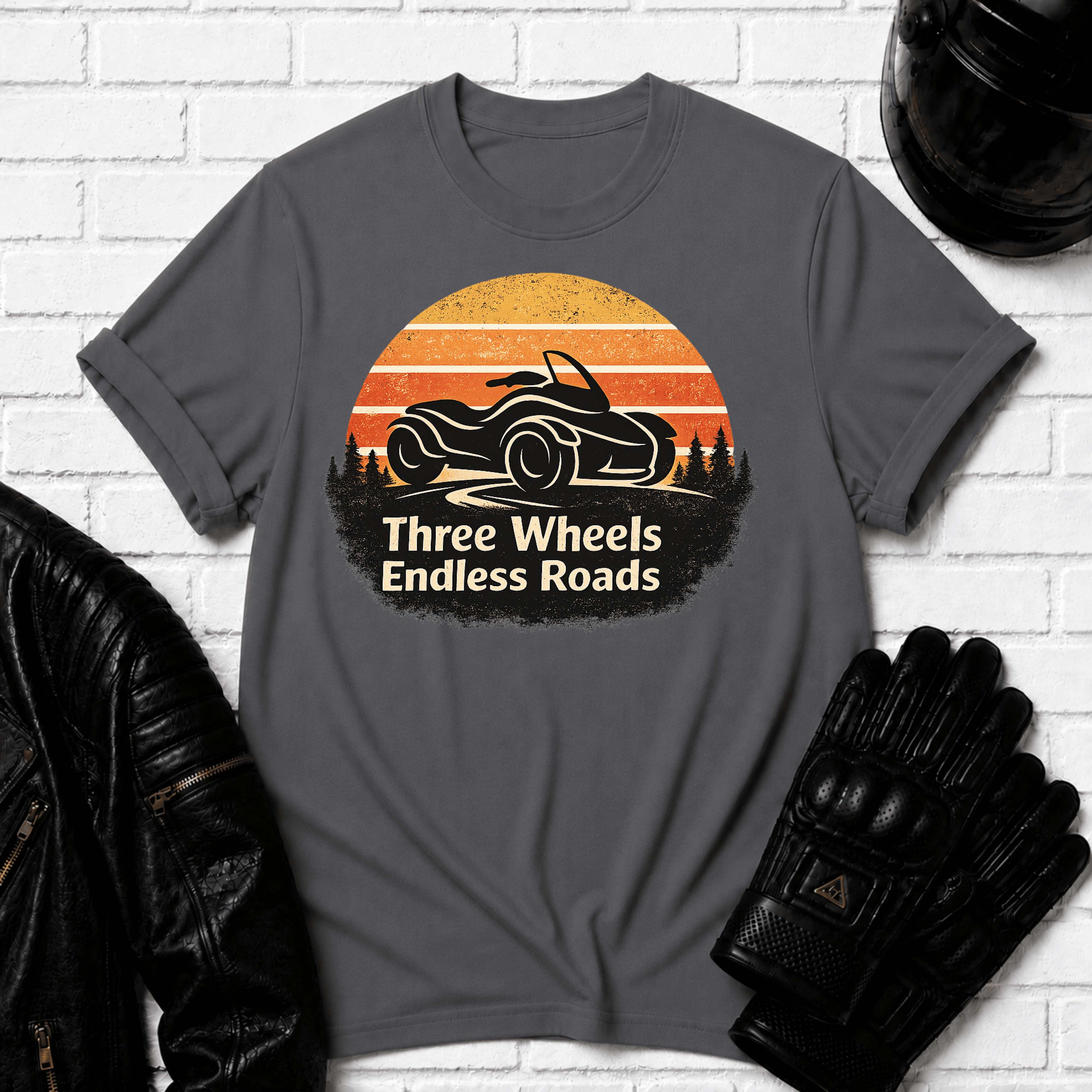 Three Wheels Endless Roads T-Shirt