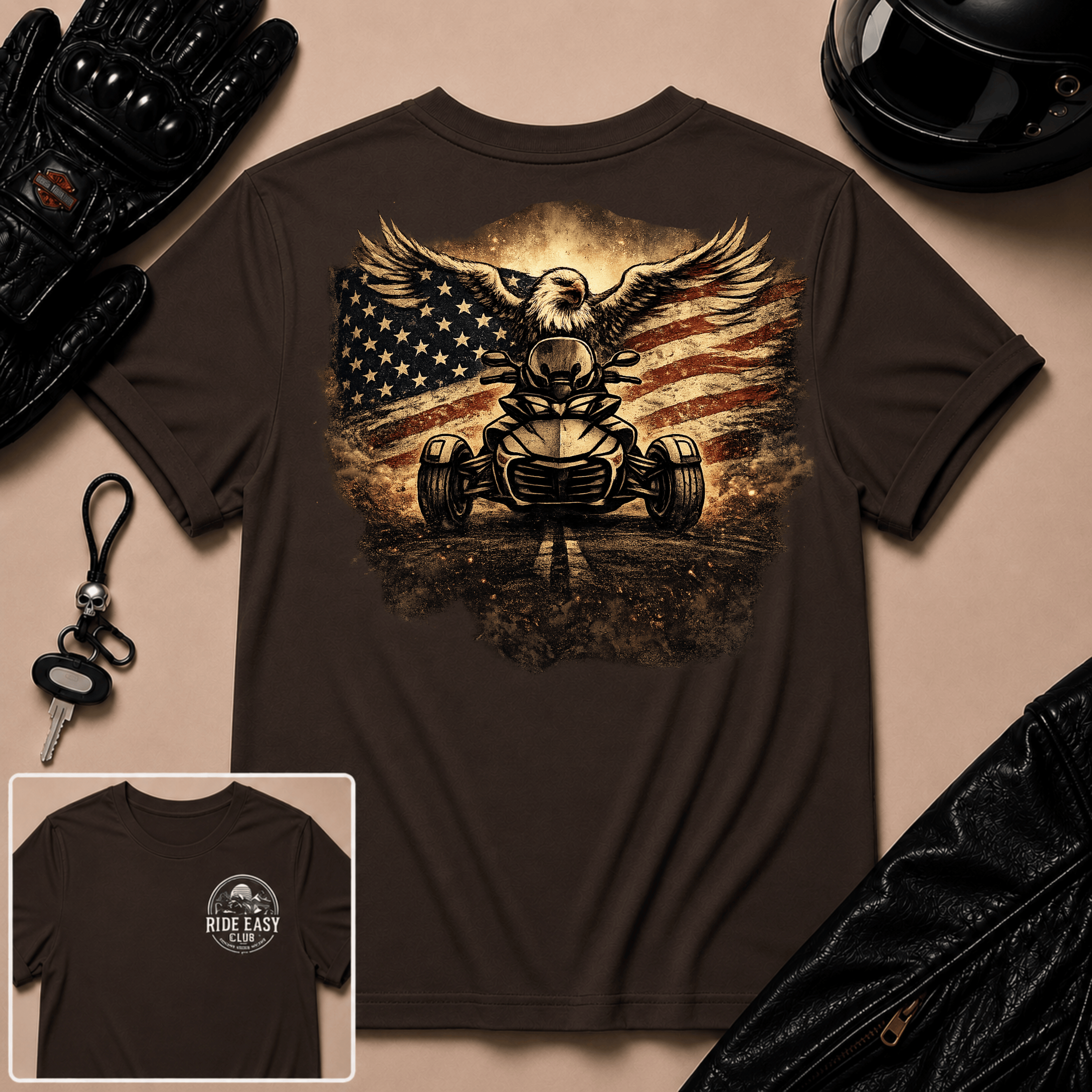 Grunge Eagle Riding Free