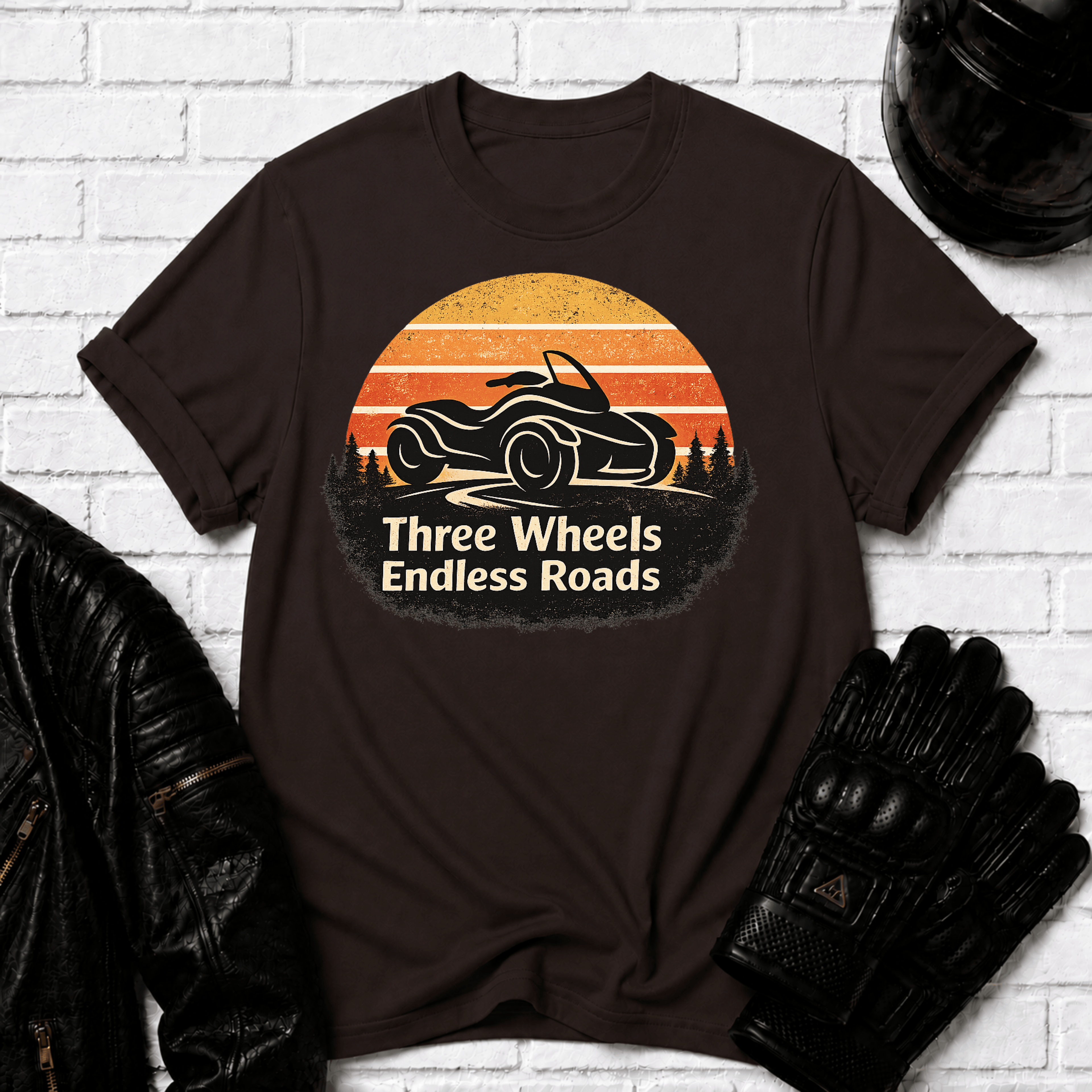 Three Wheels Endless Roads T-Shirt