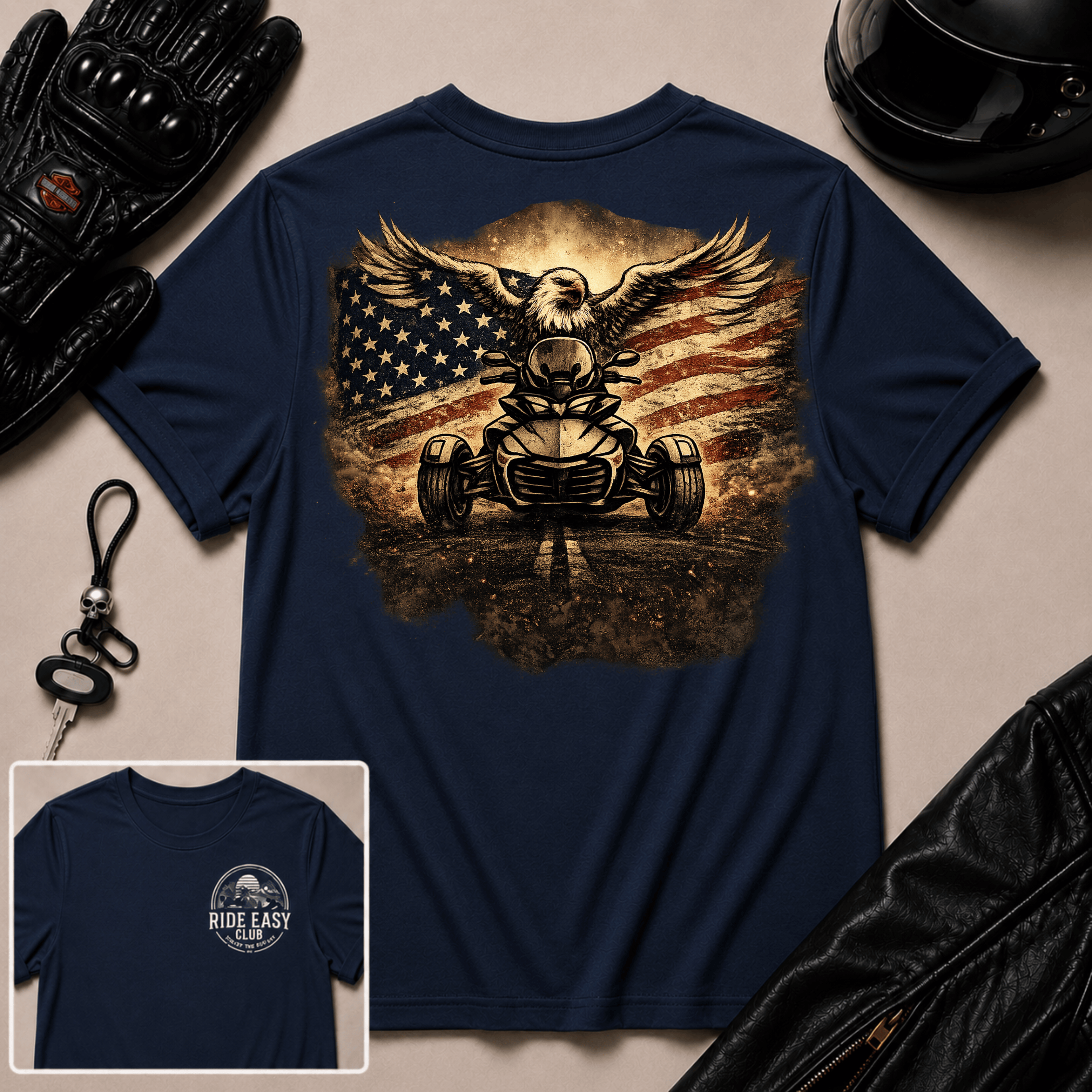 Grunge Eagle Riding Free