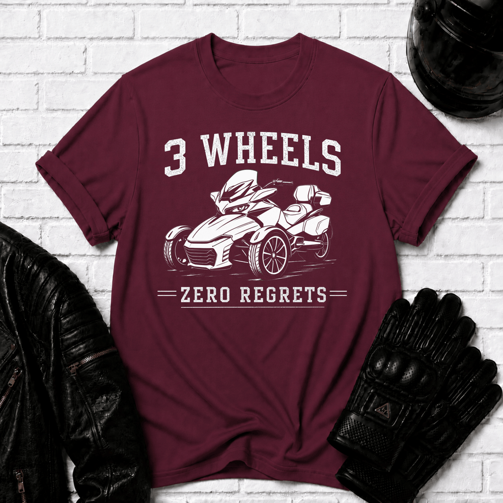3 Wheels Zero Regrets T-Shirt