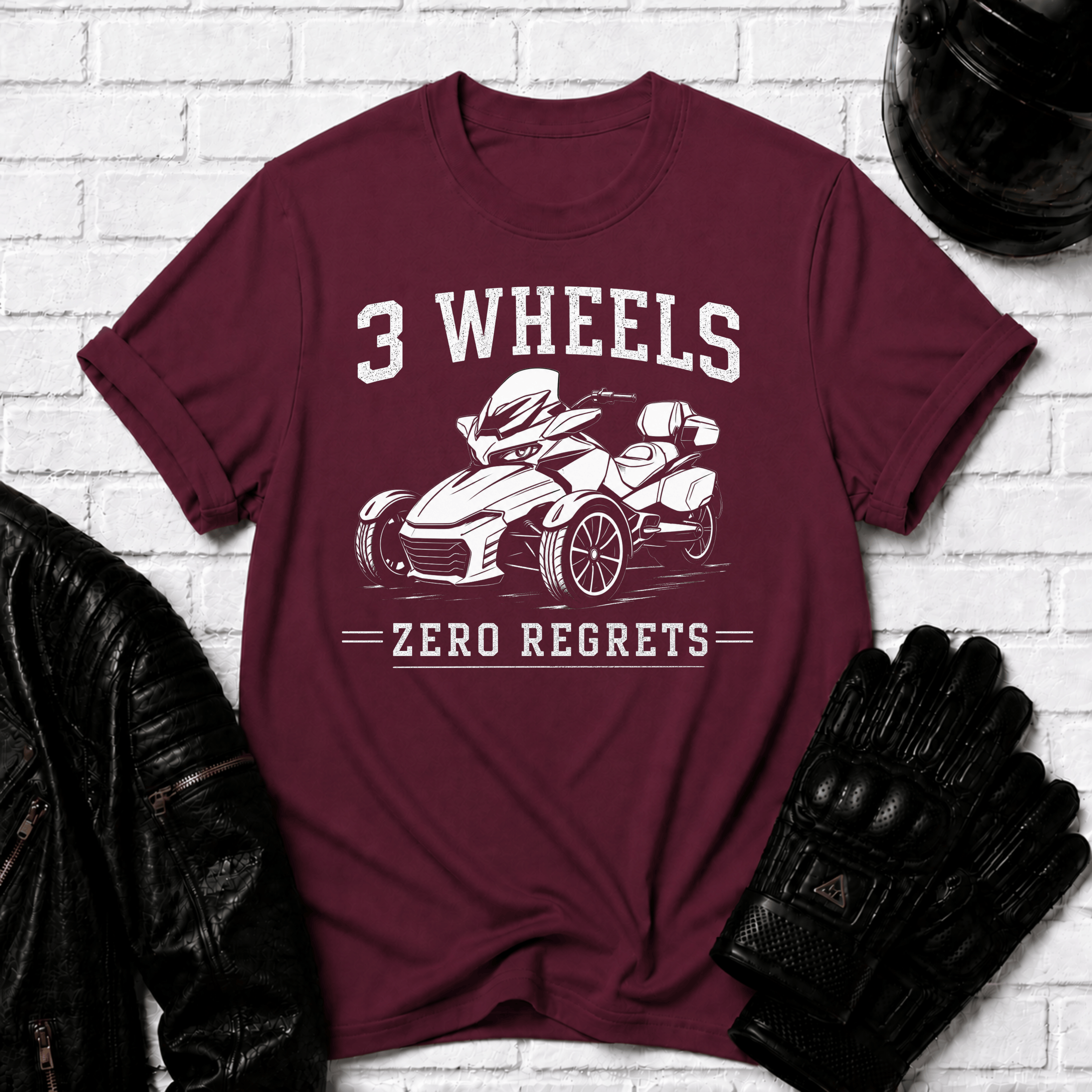 3 Wheels Zero Regrets T-Shirt