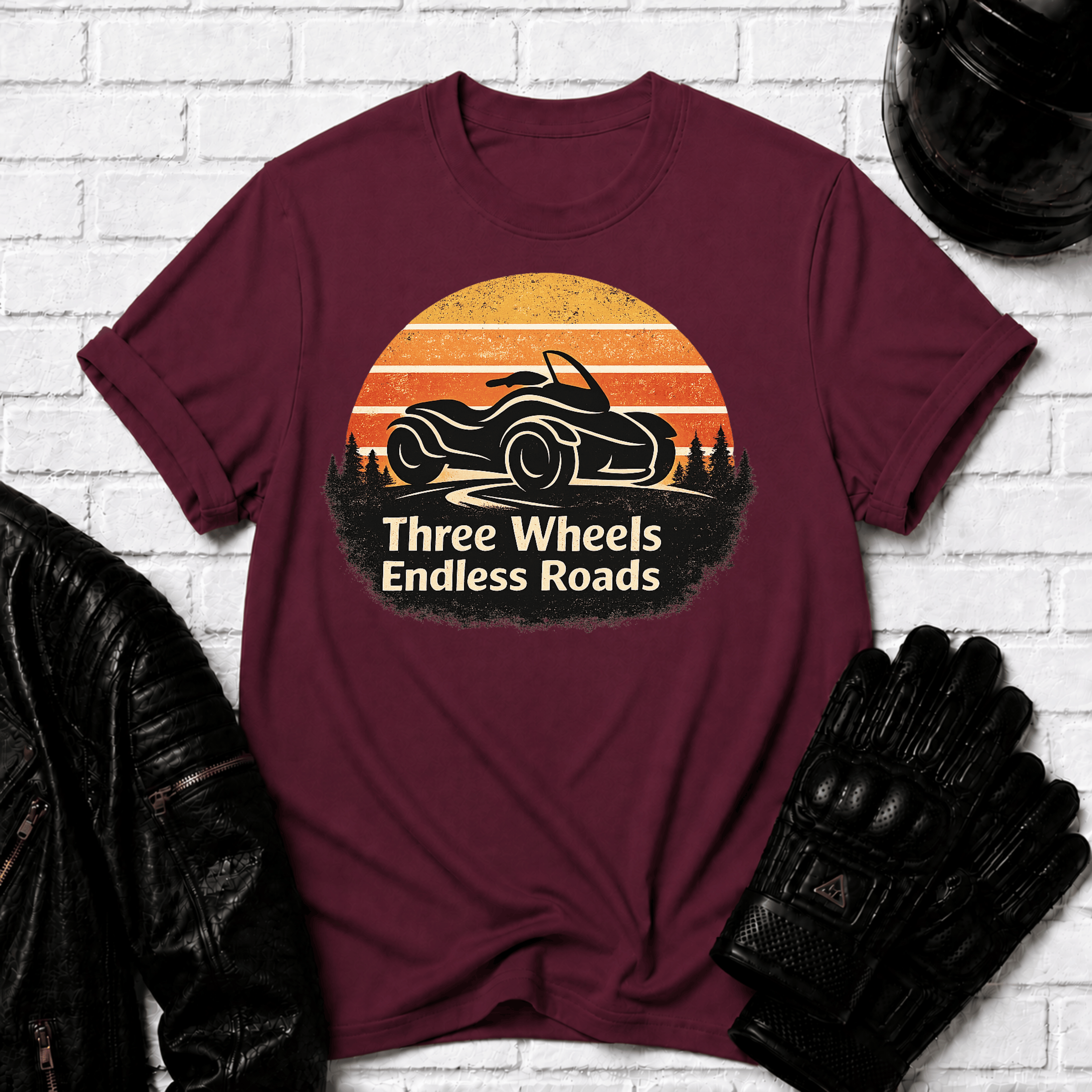 Three Wheels Endless Roads T-Shirt