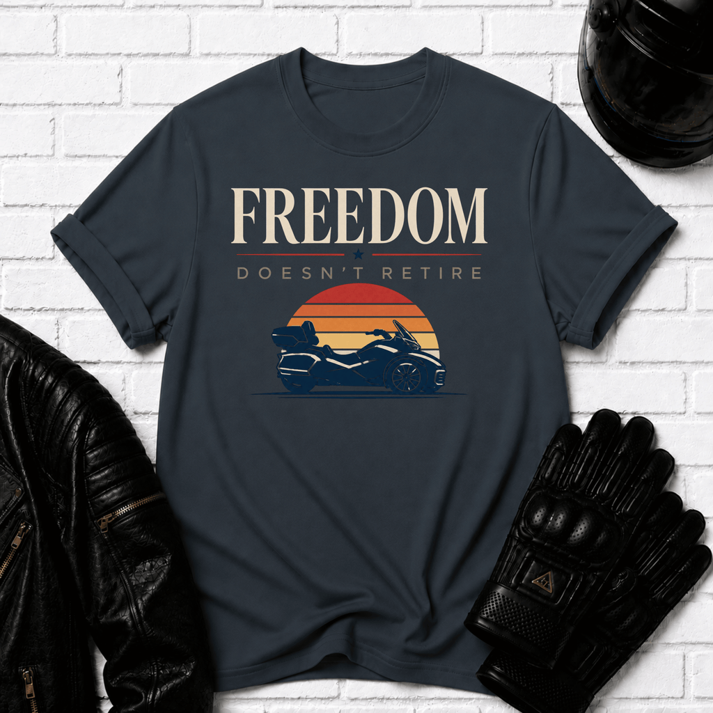 Freedom Doesn't Retire Sunset T-Shirt