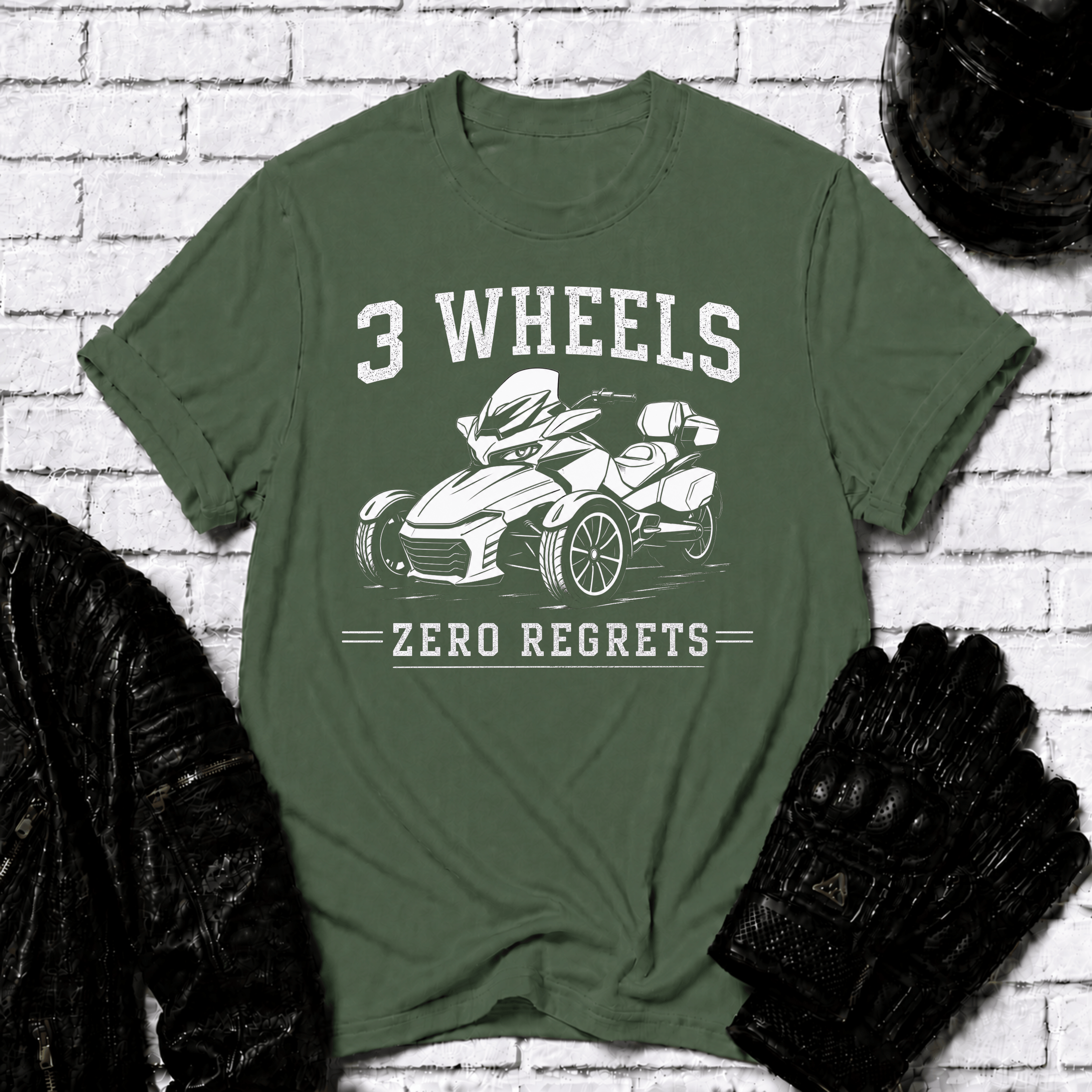 3 Wheels Zero Regrets T-Shirt