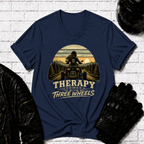 Therapy With Three Wheels V-Neck T-Shirt