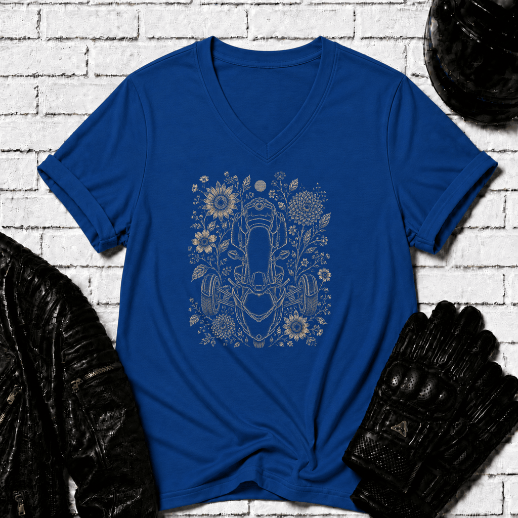 Flower Spyder V Neck T-Shirt