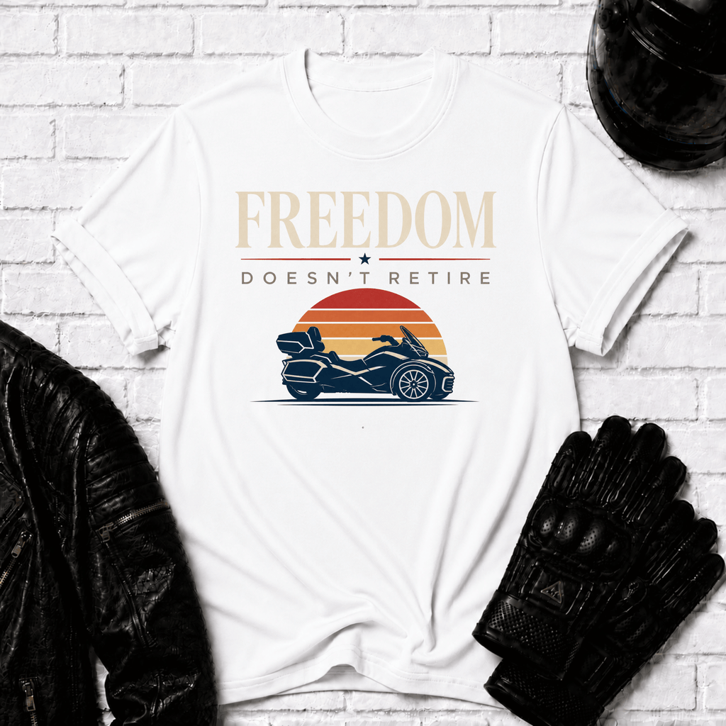 Freedom Doesn't Retire Sunset T-Shirt