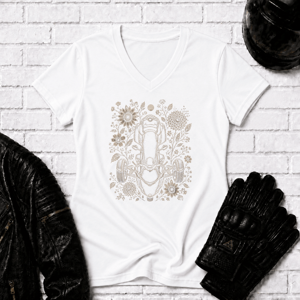 Flower Spyder V Neck T-Shirt